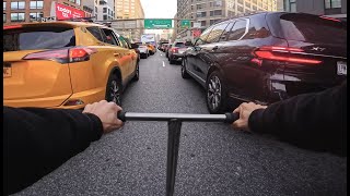 Scooter on NYC Highway