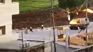 Clash with Israeli soldiers " Israel vs Palestine " اشتباك مع جنود الاحتلال