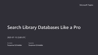 Search Library Databases Like a Pro Recording
