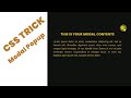 PURE CSS MODAL POPUP