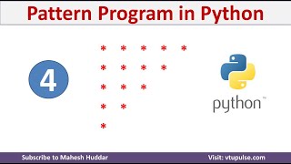 4. Inverted Half Pyramid Star Pattern Right Triangle pattern program in Python by Mahesh Huddar