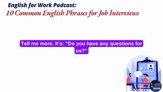 10 common English phrases for job interviews - ENGLISH FOR WORK PODCAST - EP.2