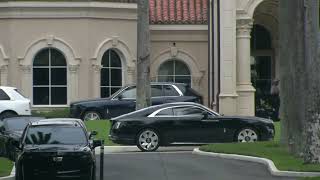 Raw video: President Trump's motorcade arrives at Trump International Golf Club