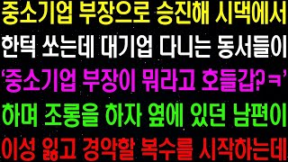 실화사연- 중소기업 부장으로 승진해 시댁에서 한 턱 쏘는데 '중소기업 부장이 뭐라고 호들갑?' 하며 동서들이 조롱하자 남편이 이성 잃는데/ 라디오사연/ 썰사연/사이다사연/감동사연