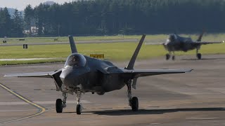 横田基地 アメリカ空軍戦闘機 ユタ州ヒル空軍基地所属 F35ライトニング 2機離陸 USAF Yokota HL F-35A Lightning Hill AirForce Base