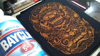 How to paint a t-shirt using bayclin 'batik bali' 008 #lukiskaos #Bayclin #sablonkaosmandar