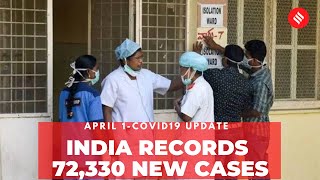 Coronavirus Update April 1: India records 72,330 new Covid cases, 459 deaths in the last 24 hrs