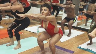 Rakhi Sawant का HOT YOGA On International Yoga Day | Full Video