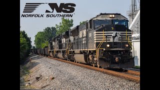 Rare NS SD70M leader on NS 60C plus other trains in Ossian