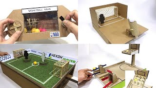 4 Amazing Cardboard Sports Games | Cardboard Crafts | Cardboard Toys | Cardboard Desktop Games
