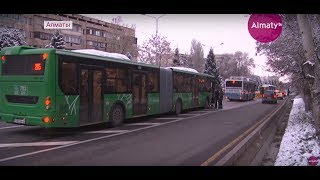 Алматыда BRT желісіне 18 метрлік автобустар шықты (02.11.18)