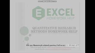 Quantitative Research Methods Homework Help