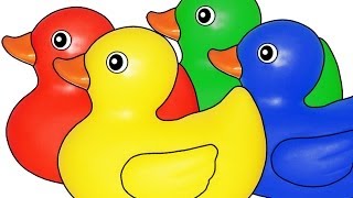 Rubber Ducks Teaching Colors - Learning Basic Colours Video for Kids