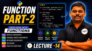 🔥 FUNCTIONS Part-2 in Python | Lecture 14 | Python Full Course for Beginners