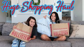 AMERICAN EAGLE & HOLLISTER HUGE SHOPPING FALL HAUL SURPRISE! EMMA AND ELLIE
