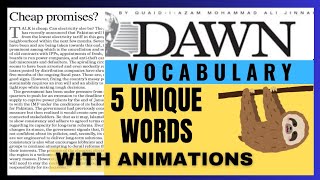 Dawn Vocabulary for CSS | Dawn vocabulary with Urdu meanings and sentences | Learn English vocab