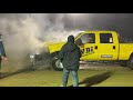 6.0 powerstroke pulling truck in action