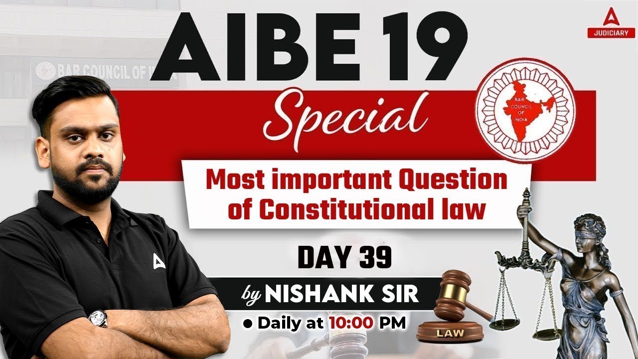 AIBE 19 Classes | Most IMP MCQs Constitutional Law | All India Bar Exam ...