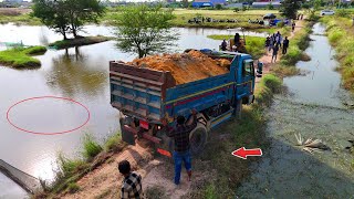 Incredible Landfill Project!Dump Truck Pour the soil into the water & Bulldozer D2 Pushing,Mix VDO