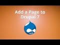 How to Add a Page to Drupal 7