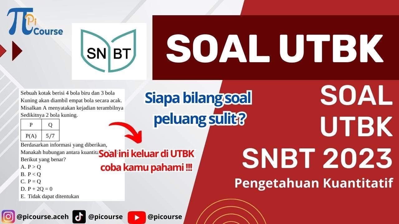 Bocoran Soal UTBK SNBT 2023 - Pengetahuan Kuantitatif - YouTube