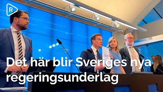 Regeringsunderlaget presenteras i riksdagen | Sverigedemokraterna, Moderaterna, KD och L