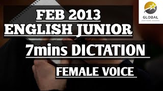 FEB 2013 SHORTHAND DICTATION ENGLISH JUNIOR SPEED | GLOBAL SHORTHAND ACADEMY FEMALE VOICE