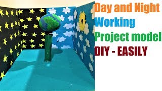 earth day and night working project model | DIY | science project | EARTH ROTATION | howtofunda