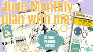 June 2026 Monthly Plan With Me | Summer Peanuts Planner Spread | Classic Happy Planner