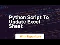 python script to update excel sheet