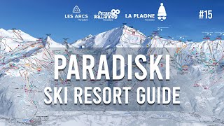 Paradiski Ski Guide: La Plagne, Plagne Bellecote, Arpette (blue run, top to bottom).