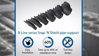 Eaton's B-Line series Snap 'N Shield pipe support installation