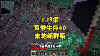 1.19假贝爷生存40用彩虹床送走末影龙，末地城群系好多