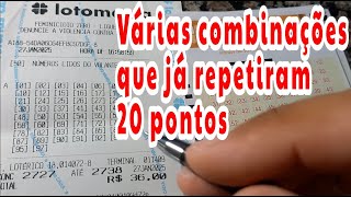 Existem diversas combinações que já ganharam com 20 pontos na LOTOMANIA?