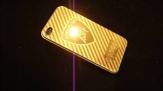 REAL 24K gold plated iphone 4 rear, Lamborghini logo