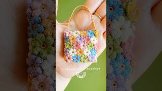 rainbow flowers #microcrochet #crochet #miniturebag #handmade #flowerbag #crochetbag #miniturebag