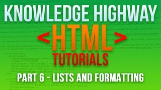How to program in HTML #6 - List and Formatting