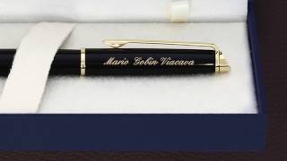 Stylo Roller personnalisé Waterman Hémisphère Laqué noir GT