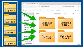 How to Extract Multiple Zip Files at Once in Windows | Fast & Easy