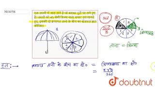 एक छतरी में आठ ताने है जो बराबर दूरी पर लगे हुए है। छतरी को 45 सेमी त्रिज्या वाला सपाट वृत्त मानते