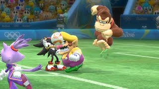 Mario And Sonic At the Rio 2016 Olympic Games #Football |  Team Peach vs Team Shadow #8
