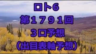 ロト６ 第１７９１回予想（３口分）　ロト61791　Loto6