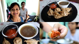 vlog | আজি chanki আৰু মই মিলি chicken momo বনালো | Atta chicken momo with Soup \u0026 Momo chutney recipe