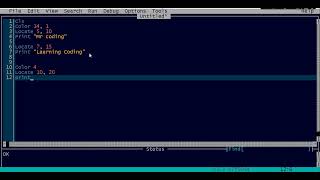 How to use LOCATE AND COLOR using QBASIC PROGRAMMING