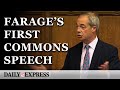 Reform UK leader Nigel Farage addresses Parliament for the first time