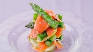 アスパラとスモークサーモンのマリネのレシピ　|　料理サプリ