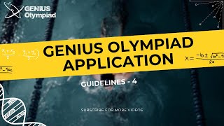 GENIUS Olympiad Application Guidelines 4