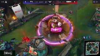 [T1 vs GenG] Gumayusi sniped Chovy with Jinx rocket, almost killed Peanut | 2022 LCK Spring Finals