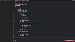 Sort a stack using one temporary stack