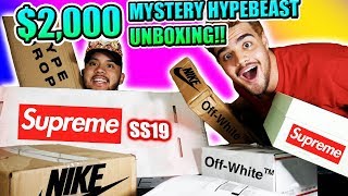 UNBOXING $2000 MYSTERY BOXES WITH SNEAKERS, SUPREME SS19, OFF-WHITE AND HYPEDROP ITEMS!!